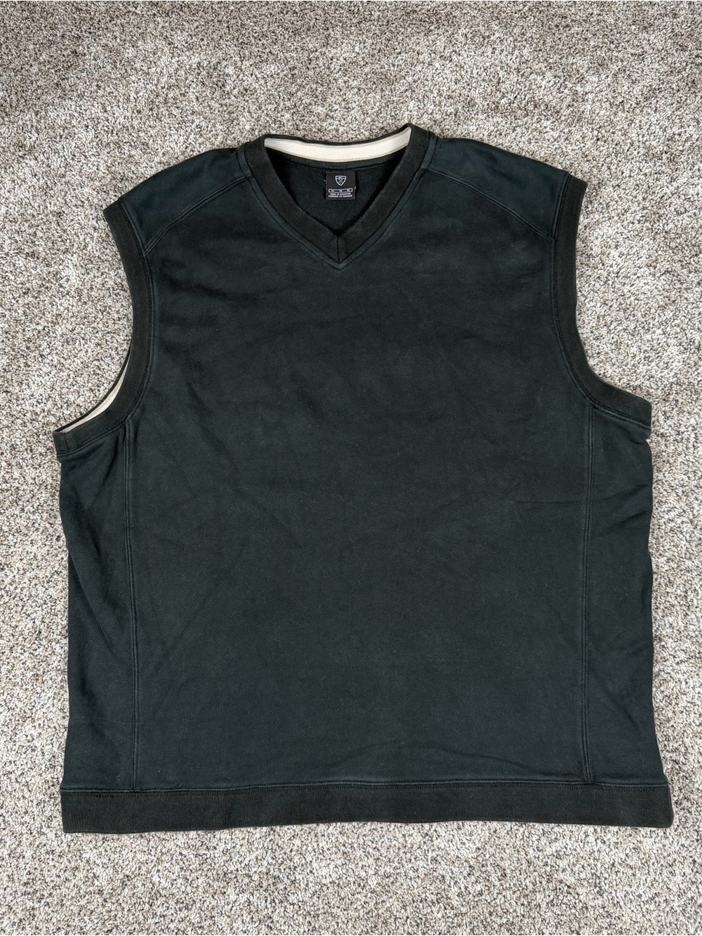 Nike Men's Black V-Neck Sweater Vest with Cream Trim